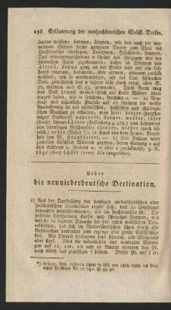 Ueber die neuniederdeutsche Declination.