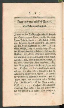 Zwey und zwanzigstes Capitel. Ein Erkennungsauftritt.