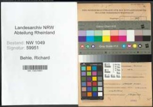 Entnazifizierung Richard Behle , geb. 27.05.1905 (Wachmann)
