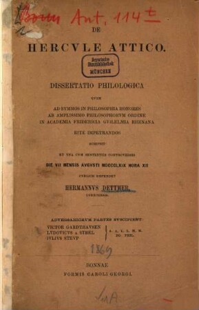 De Hercule Attico : Dissertatio philologica