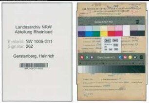 Entnazifizierung Heinrich Gerstenberg , geb. 25.09.1891 (Fahrzeugmeister)