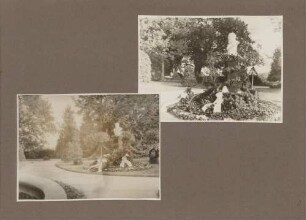 links: Denkmal Großherzog Friedrichs I. von vorne rechts: Denkmal Großherzog Friedrichs I. von der Seite