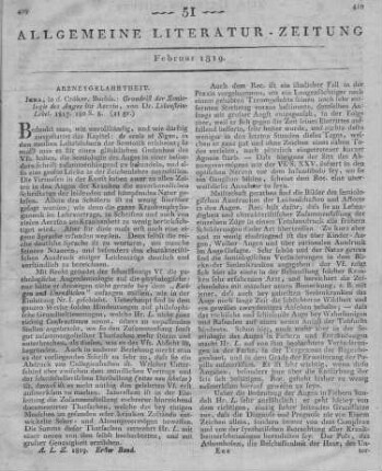 Löbenstein-Löbel, E. L.: Grundriss der Semiologie des Auges für Aerzte. Jena: Cröker 1817