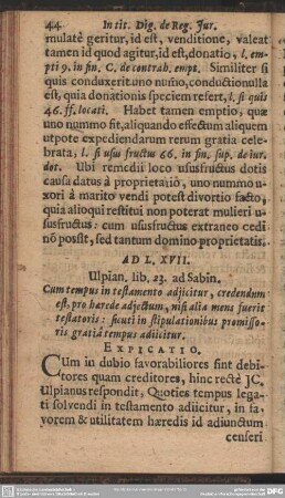 Ad L.XVII. Ulpian. lib 23. ad Sabin