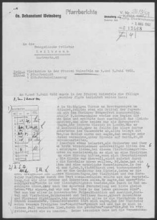Maienfels mit Brettach (Bretzfeld): Visitationsbericht mit Pfarrbericht 1962