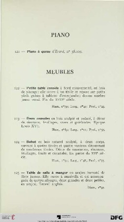 Meubles (Nr. 122-146)