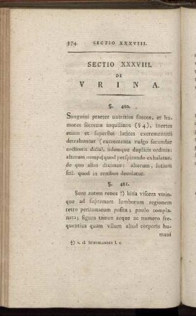 Sectio XXXVIII. De Urina