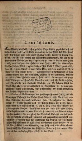 Die europäischen Verfassungen seit dem Jahre 1789 bis auf die neueste Zeit : mit geschichtlichen Erläuterungen und Einleitungen, 1,1. Die gesammten Verfassungen des teutschen Staatenbundes enthaltend ; 1