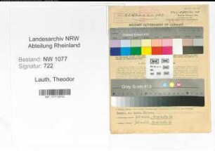 Entnazifizierung Theodor Lauth , geb. 03.04.1916 (Polizist)