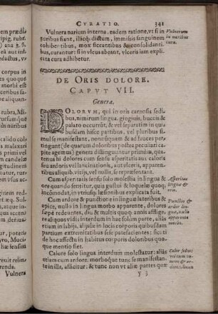 Caput VII. De Oris Dolore