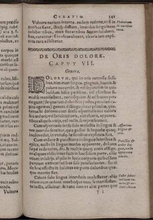 Caput VII. De Oris Dolore