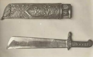 Waidbesteck: Klinge des Waidmessers mit Monogramm Augusts III.