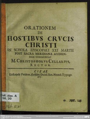 Orationem de hostibus crucis Christi
