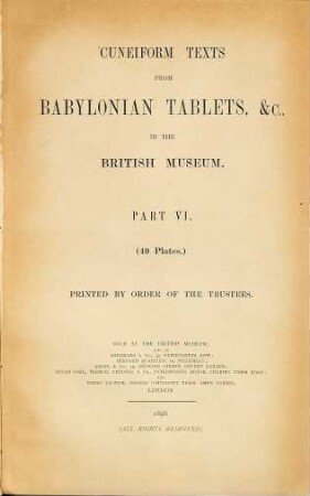 Cuneiform texts from Babylonian tablets in the British Museum, 6