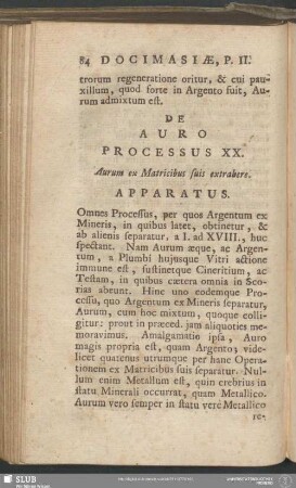 De Auro [Processus XX-XXIX]