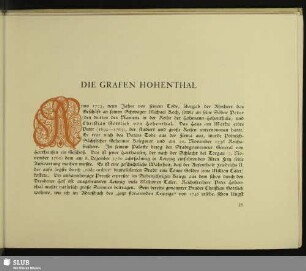 Die Grafen Hohenthal