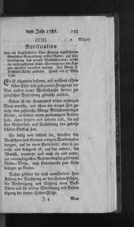 CCIII. Notification