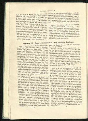Abteilung III. Babylonisch-assyrische und persische Baukunst.