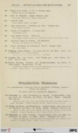 Mittelalterliche Miniaturen (Nr. 490-498)