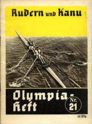 Begleitheft zu den Olympischen Spielen 1936 für die Sportarten Rudern und Kanu