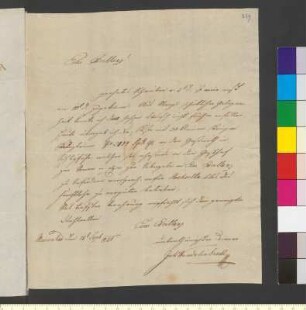Brief von Gradl, Johann Wendelin an Goethe, Johann Wolfgang von