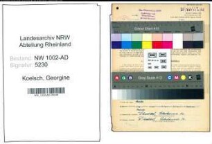 Entnazifizierung Georgine Koelsch, geb. 15.08.1899 (Angest.)