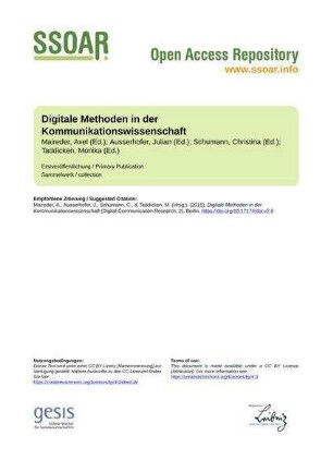Digitale Methoden in der Kommunikationswissenschaft