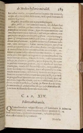 Cap. XIV. Febres admirandæ.