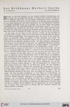 12.1920: Der Bildhauer Herbert Garbe