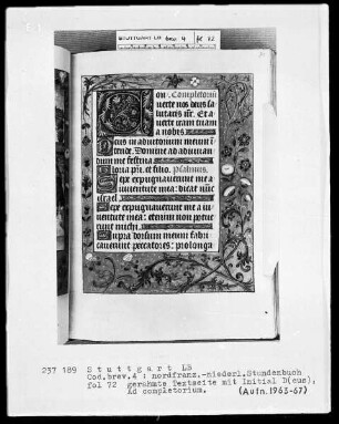 Stundenbuch — Initiale C (onverte nos deus), Folio 72recto