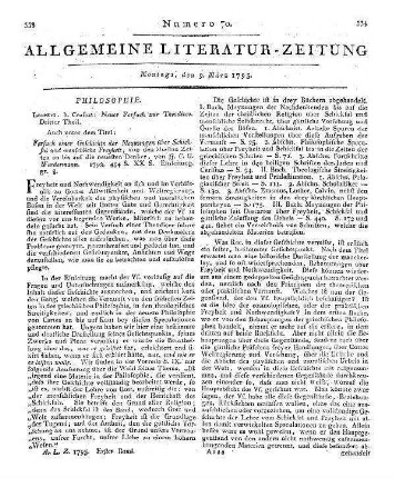 Werdermann, J. G. K.: Neuer Versuch zur Theodicee. T. 3. Leipzig: Crusius 1793 T. 3. auch u.d.T.: Versuch einer Geschichte der Meinungen über Schicksal und menschliche Freiheit von den ältesten Zeiten an bis auf die neuesten Denker