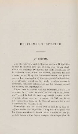 Dertiende hoofdstuk. De enquête