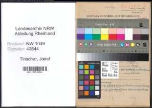 Entnazifizierung Josef Tinscher , geb. 14.05.1901 (Arbeiter)