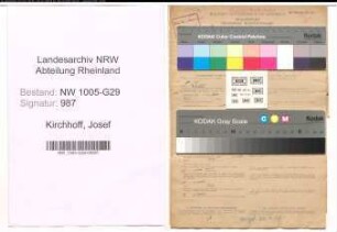 Entnazifizierung Josef Kirchhoff , geb. 02.11.1893 (Bahnsekretaer)