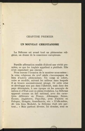 Chapitre I. Un nouveau christianisme