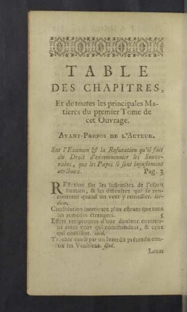 Table des Chapitres [Tome Premier.]