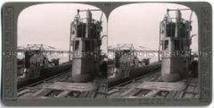 Kommandobrücke eines erbeuteten deutschen U-Bootes
