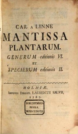 Mantissa plantarum