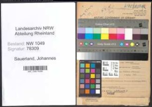 Entnazifizierung Johannes Sauerland , geb. 13.03.1905 (Bauunternehmer)