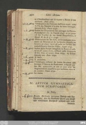 IV. Artium Gymnasticarum Scriptores.