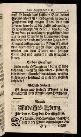 111-121, Neunte Andachts-Ubung. Zehende Andachts-Ubung. Eilffte Andachts-Ubung.