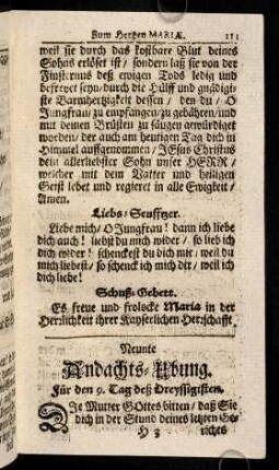 111-121, Neunte Andachts-Ubung. Zehende Andachts-Ubung. Eilffte Andachts-Ubung.