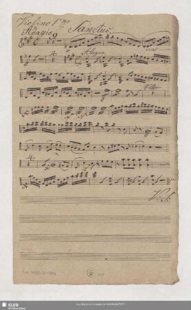 Violino I.mo [nur Sanctus]