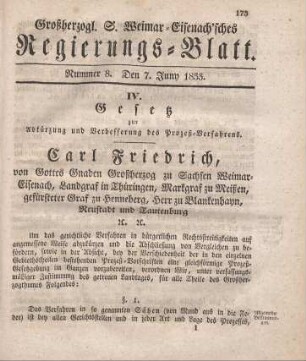 Nr. 8 : 7. Juny 1833