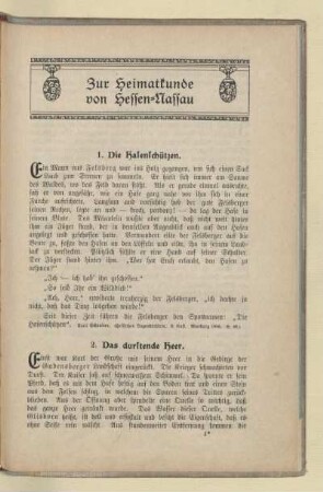 Zur Heimatkunde von Hessen-Nassau