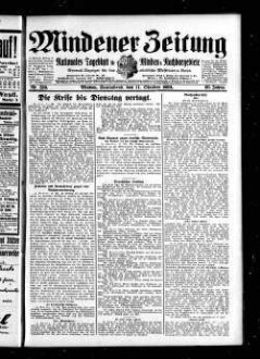 Mindener Zeitung : nationales Tageblatt für Minden u. Nachbargebiete : General-Anzeiger für den nördl. Reg.-Bezirk Minden