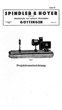 Liste 51: Projektionseinrichtung