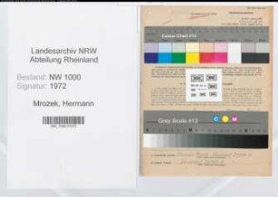 Entnazifizierung Hermann Mrozek, geb. 01.05.1900 (Angest.)