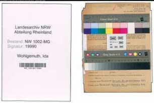 Entnazifizierung Ida Wohlgemuth , geb. 25.02.1908 (Putzfrau)