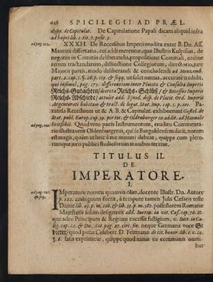 Titulus II. De Imperatore.